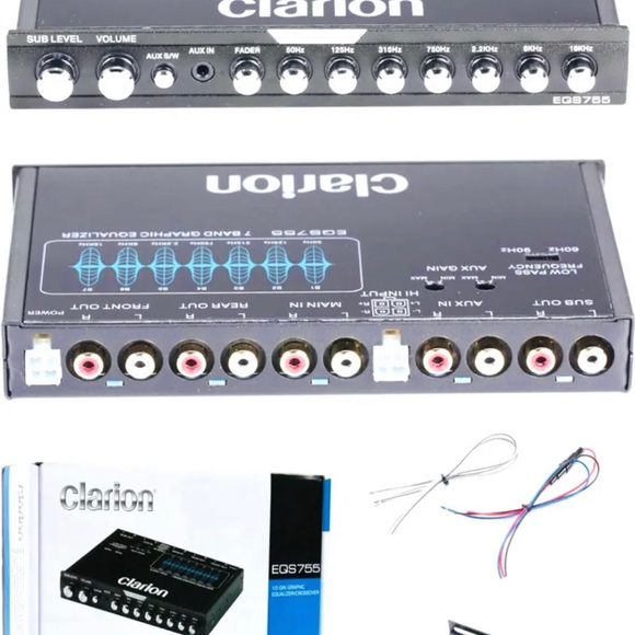 CLARION EQS755 7-BAND Car Audio Graphic Equalizer 3.5mm/RC… - Picture 2 of 5